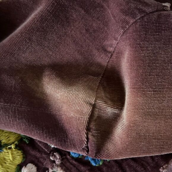 Vintage Johnny Was Joystick Floral Embroidered Burgundy Corduroy Jacket Sz Large - Picture 5 of 7